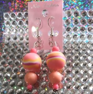 Pink Bead Earrings